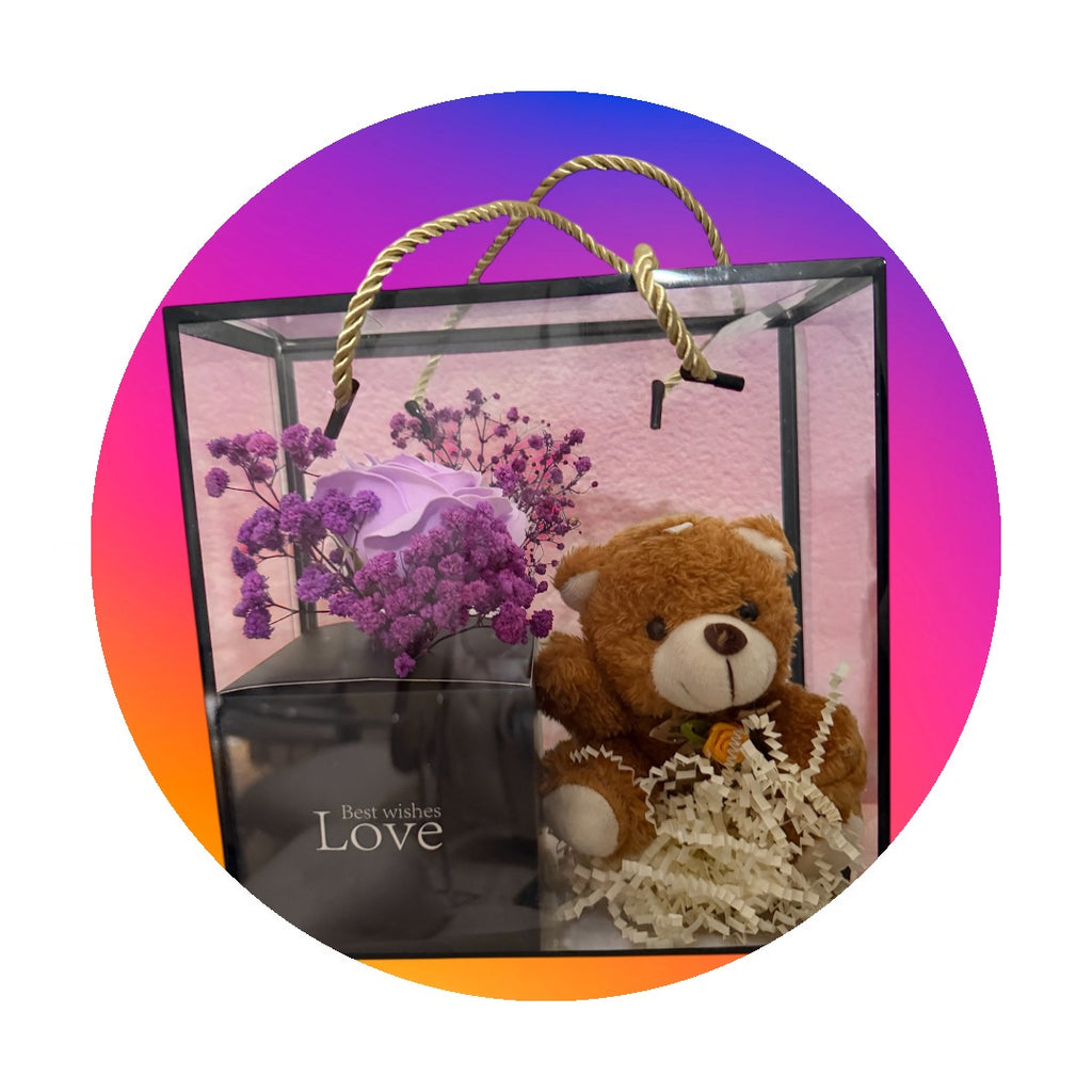 Coffret Cadeau Love – Rose Éternelle & Ourson Teddy