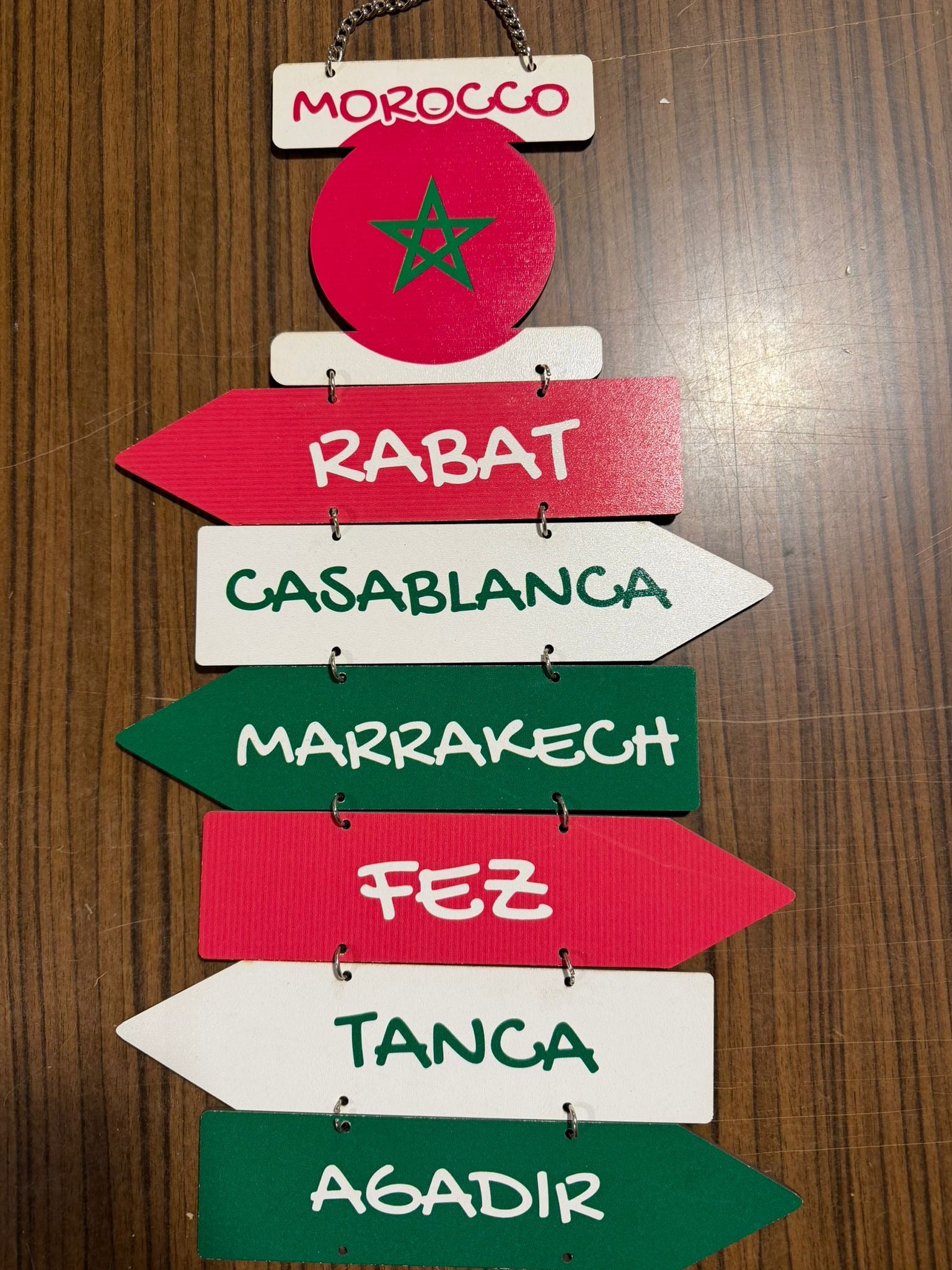 Panneau Directionnel Déco – Maroc 🇲🇦 , France🇫🇷, Tunisie 🇹🇳
