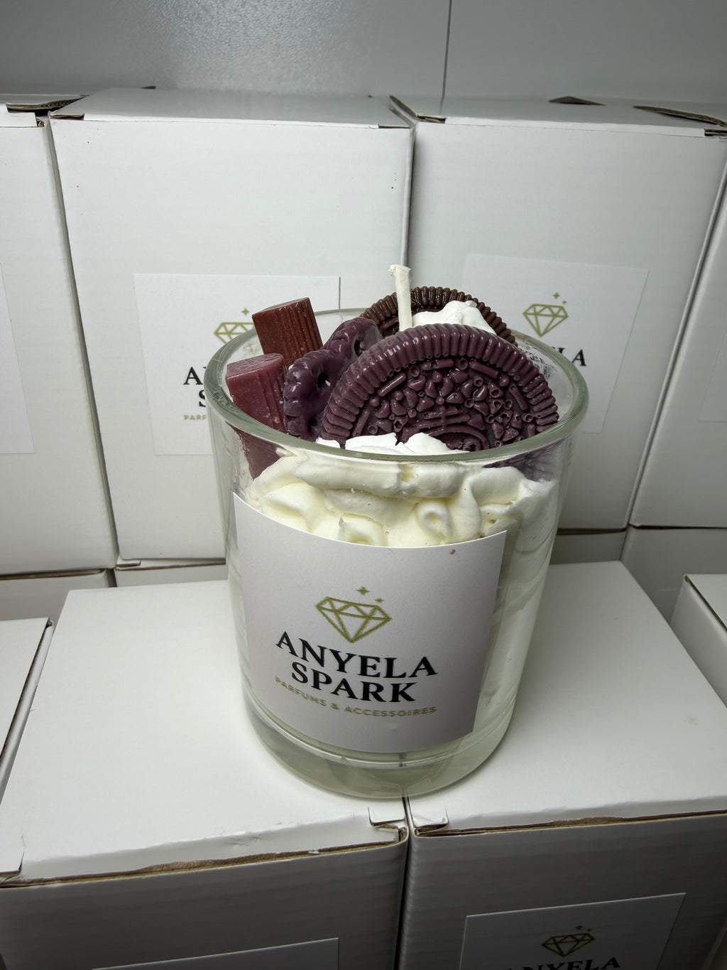 Bougie Gourmande Oreo & Crème – Fait main | Parfum sucré