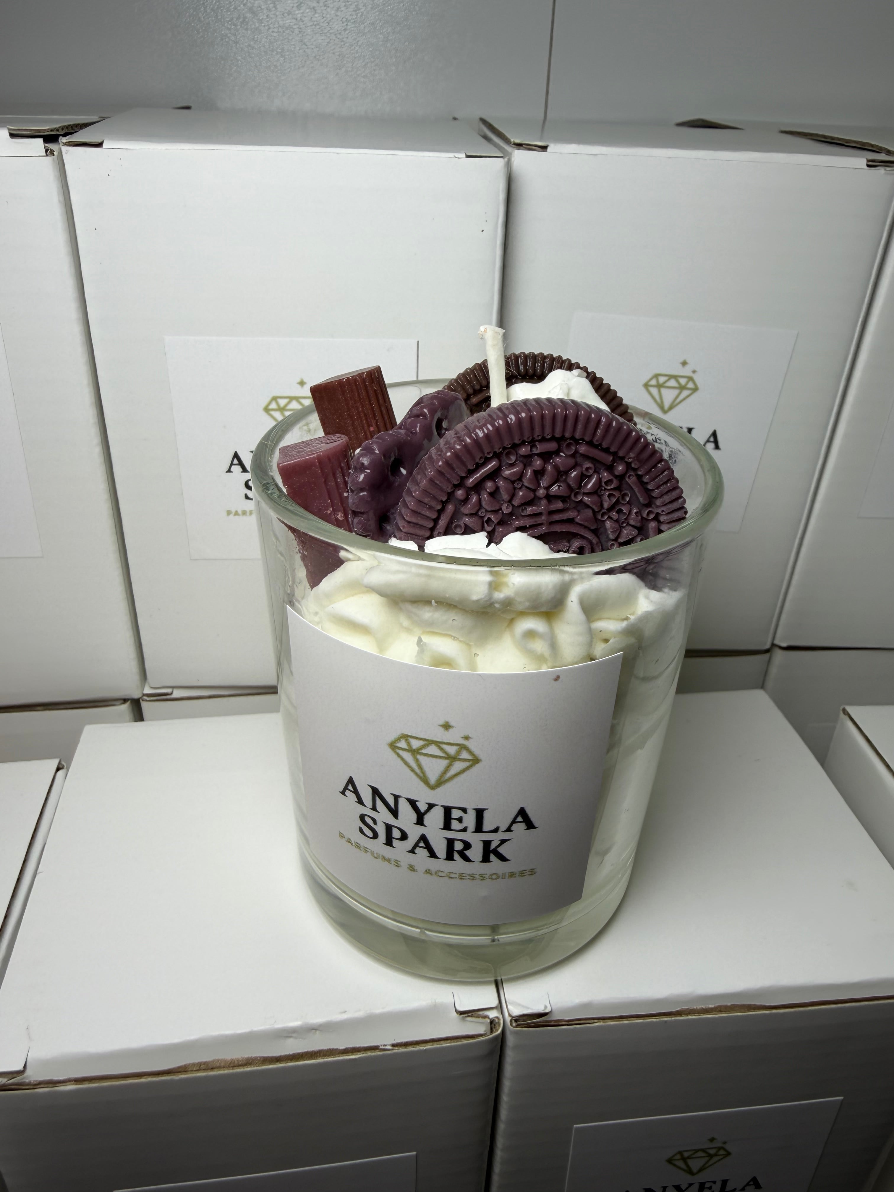 Bougie Gourmande Oreo & Crème – Fait main | Parfum sucré