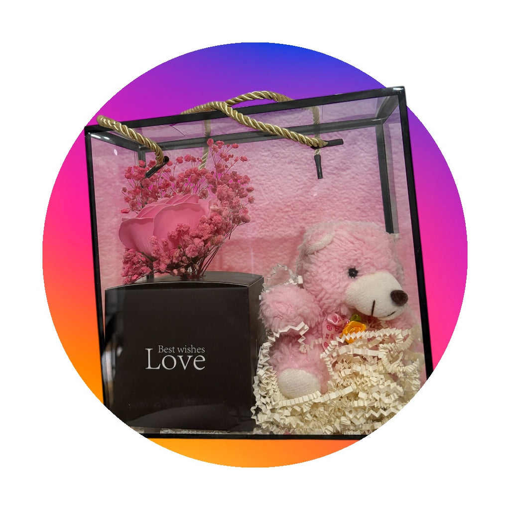 Coffret Cadeau Love – Rose Éternelle & Ourson Teddy