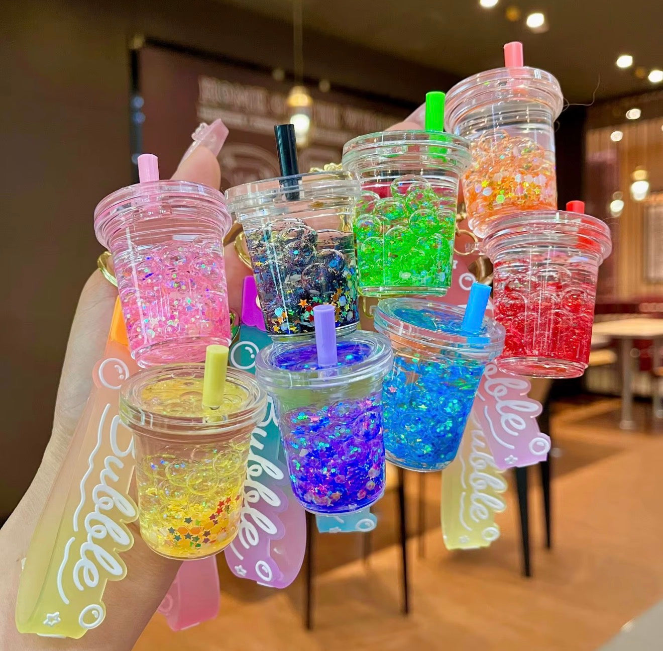 Porte clé bouteille boba porte clé 3 D