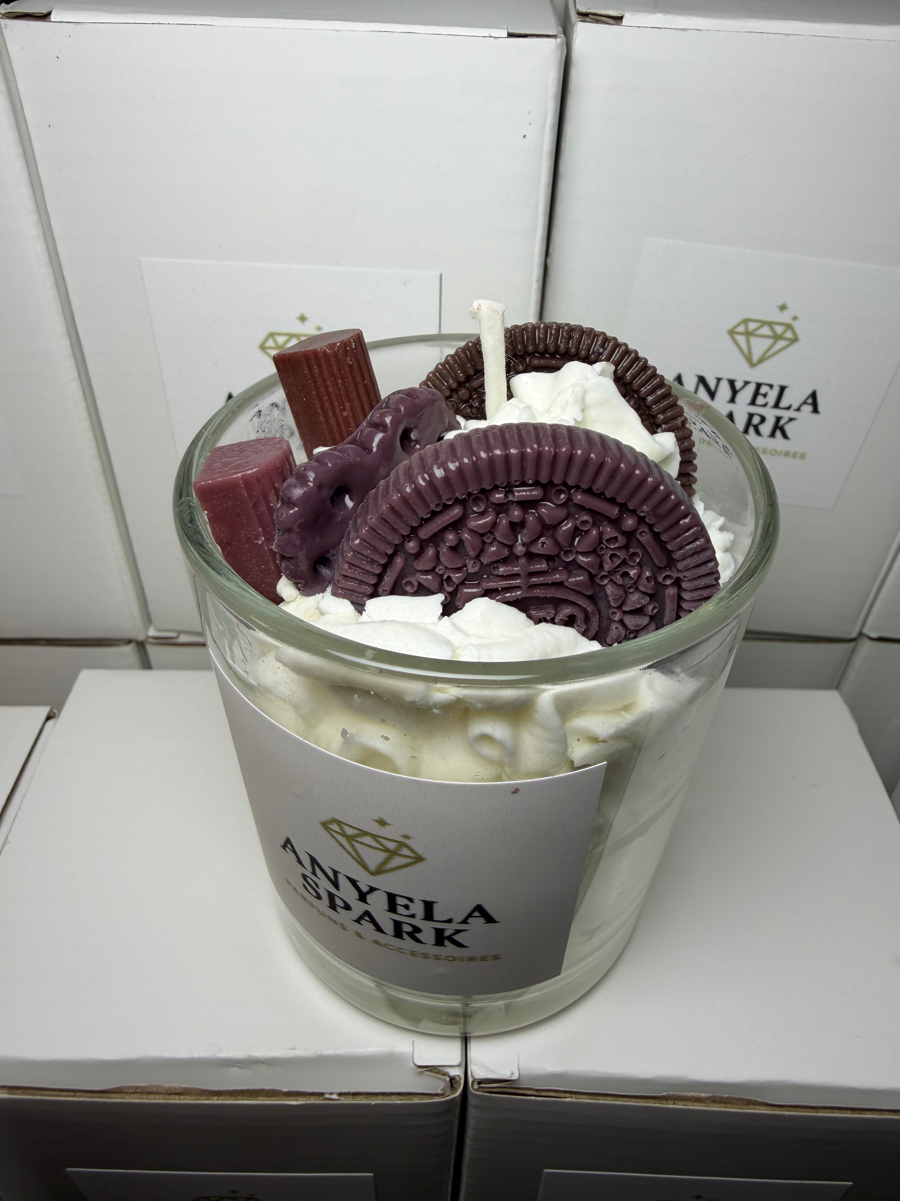 Bougie Gourmande Oreo & Crème – Fait main | Parfum sucré