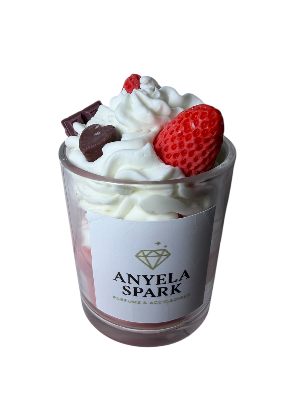 Bougie Gourmande Fraise & Chantilly – Fait main | Parfum sucré