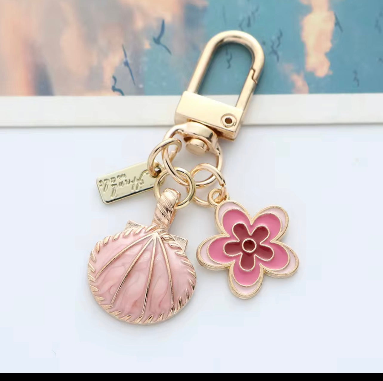 Coquillage rose pendentif